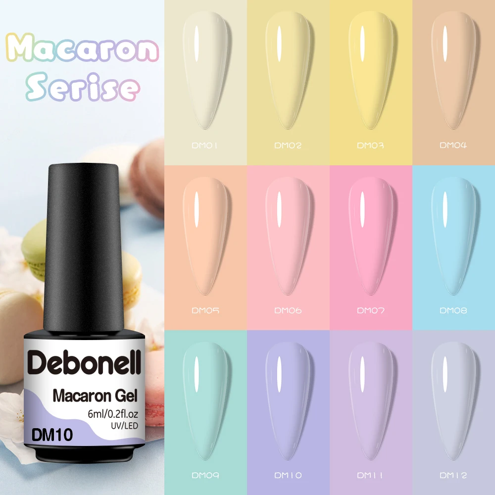 

1 Bottle 6ML Nail Gel Polish Summer Macaron Pastel Series Semi Permanent Soak Off LED UV Gel Varnishes Nail Art Manicure