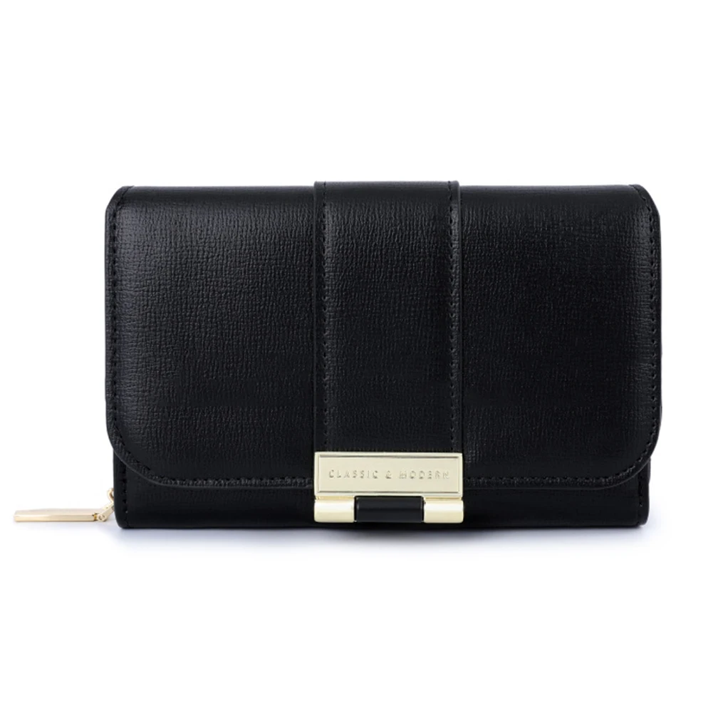 Large Metal Buckle Long Wallet With Coin Bag Multifunctional Lightweight Purse Women Girls Porta Cartoes Homem