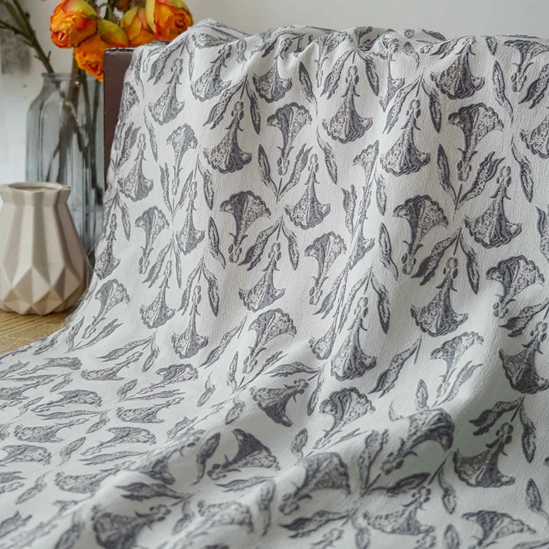 Простая серая рельефная пузырьковая пряжа, окрашенная жаккардовая ткань, женское демисезонное платье, куртка, декоративная швейная ткань 50 см x 130 см