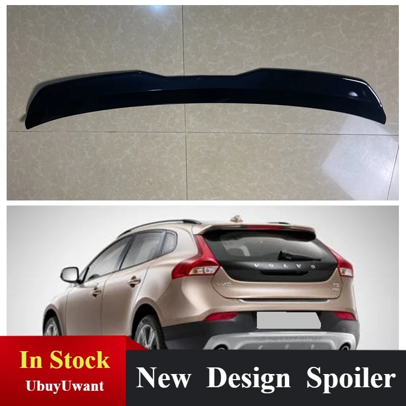 Спойлер удлинитель для Volvo V40 R-Design 2012-2019 АБС-пластик глянцевый черный