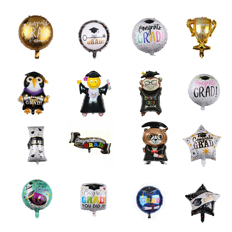 

1Pcs Graduation Foil Balloons Graduation Cap Trophy Certificate Balloon Congrats Grad Graduation Party Decoration 2022 Globos
