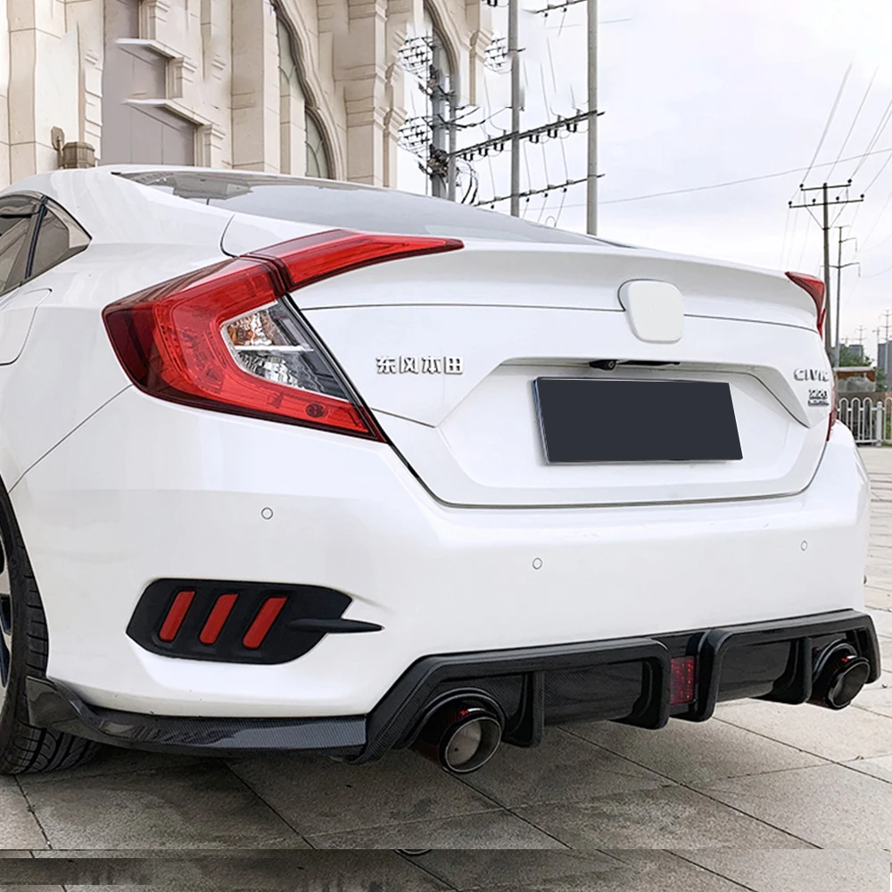Диффузор для заднего бампера спойлер подбородка губ Honda Civic Sedan 4 Door 10 Gen 2016 17 18 19