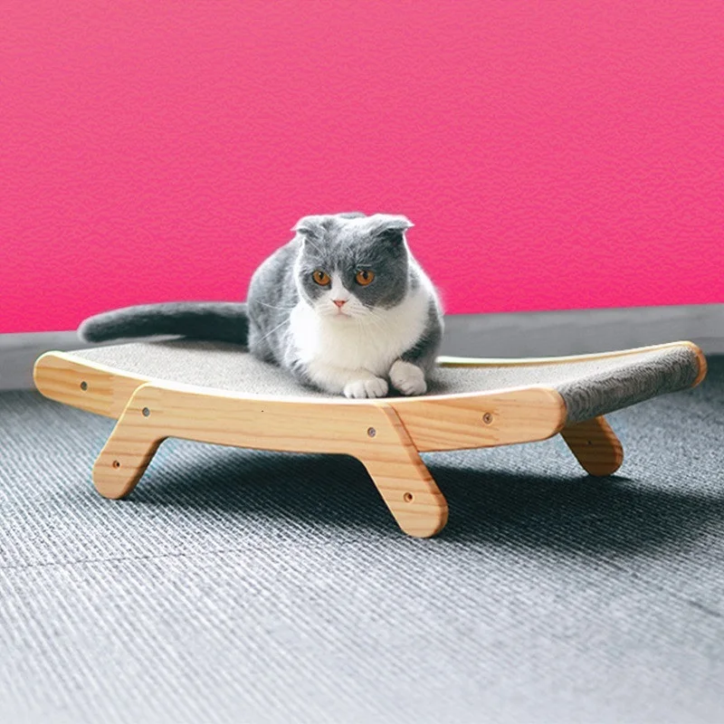 

Solid Wood Anti Cat Scratch Cat Scratch Board Claw Grinder Corrugated Cardboard Nest Vertical Sofa Protection Toy