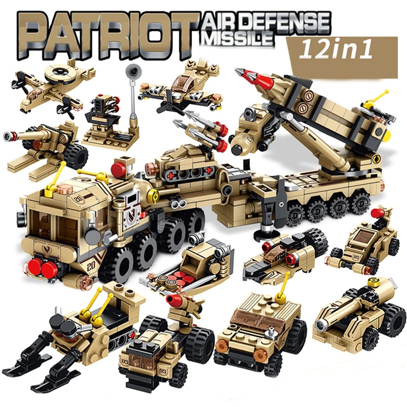 

12 IN 1 549 PCS figures toy building blocks Missile Blocks sets boy compatible with army bricks
