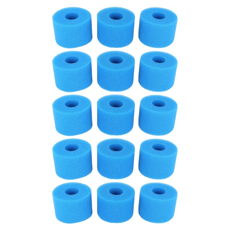 

15PCS For Intex Pure Spa Reusable/Washable Foam Hot Tub Filter Cartridge S1 Type