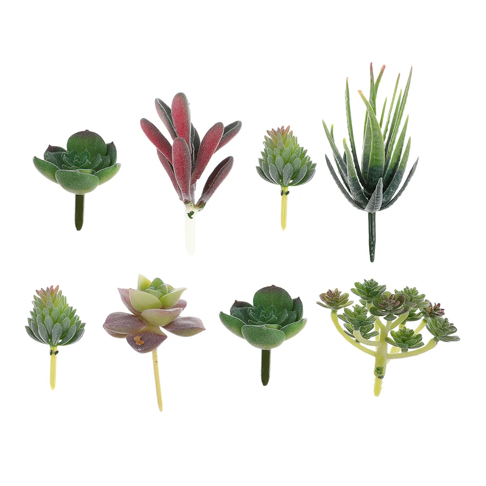 

8 Pcs Artificial Succulents Decor DIY Plant Ornaments Fake Succulents Plant Adornment
