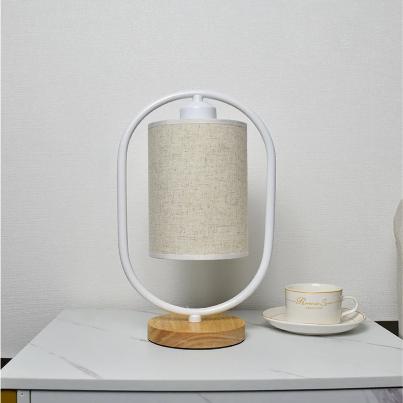 Настольная лампа для скандинавского стола с USB LED ночным светильник из ткани