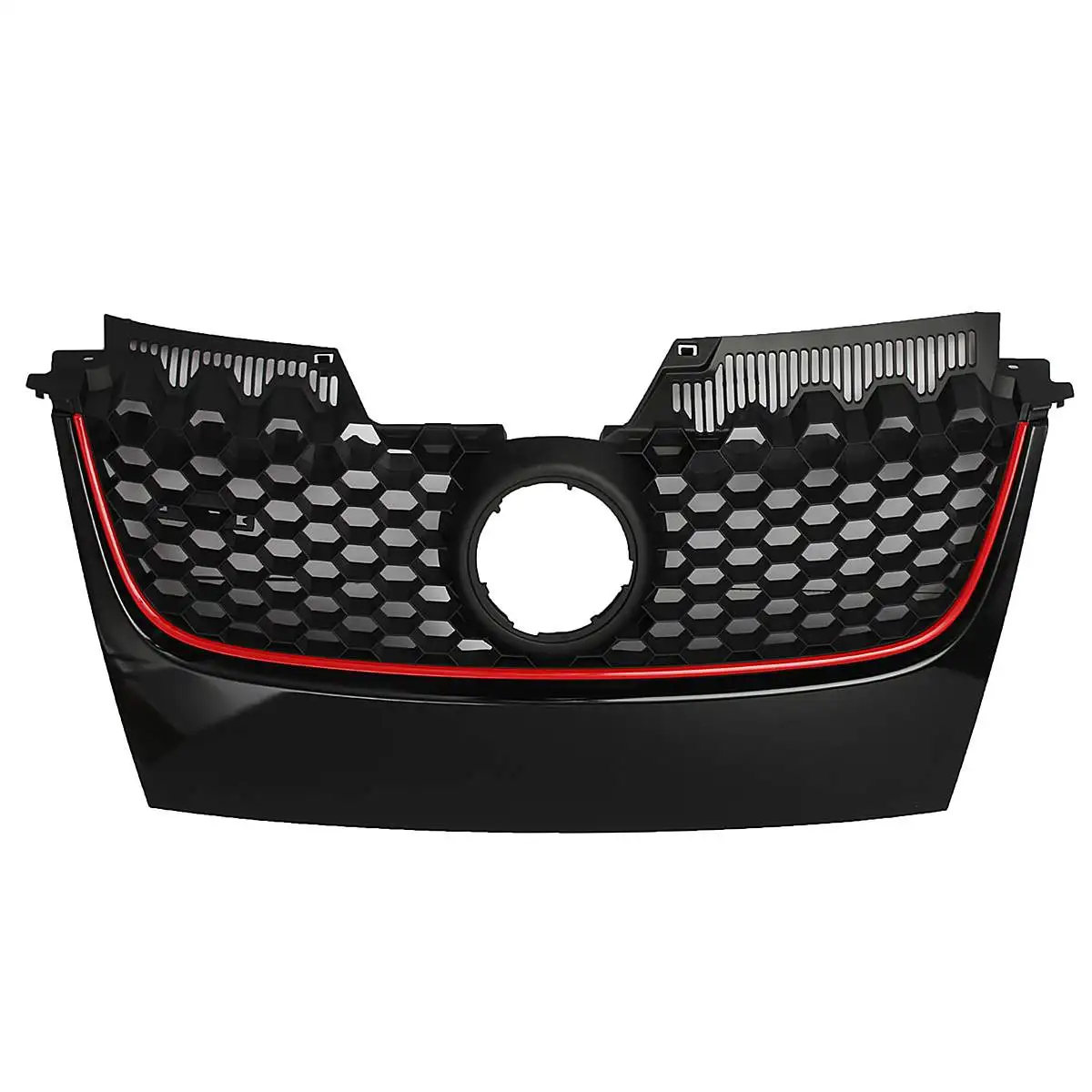 

High Quality Car Front Center Bumper Grille Grill Red Strip HONEY COMB Cover For VW For Golf For Jetta GTI GLI MK5 2006-2009