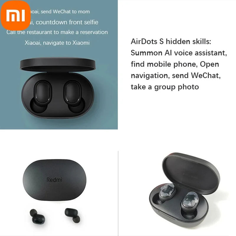 

100% оригинальные наушники Xiaomi Redmi Airdots S TWS Bluetooth 5,0 стерео игровая гарнитура с микрофоном активные шумоподавление наушники