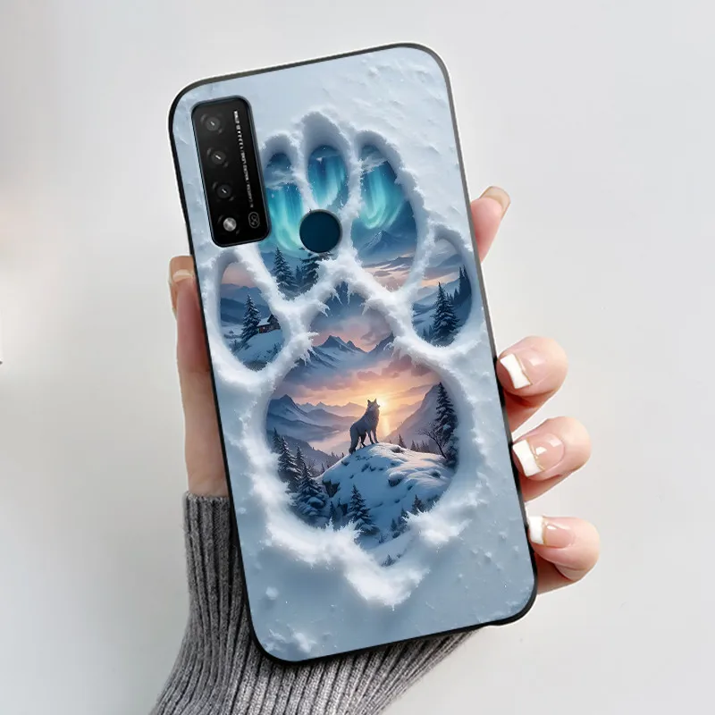 Фото Мягкий черный чехол для TCL 20 R 5G/Bremen 5G/20 AX 5G, модный противоударный чехол с новым дизайном и рисунком Love Moon Pattern №1