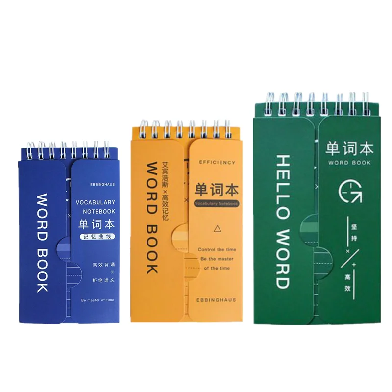 

1pc English Language Word Recitation Book 70 Sheets Pages English Study Notebook with Nontransparent Cover Board