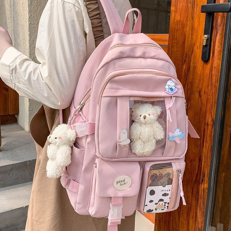 

Teenagers Backpacks For Girls School Bags Women Multipocket Bag Large Capacity Backpack Mochila Feminina Kawaii Bags