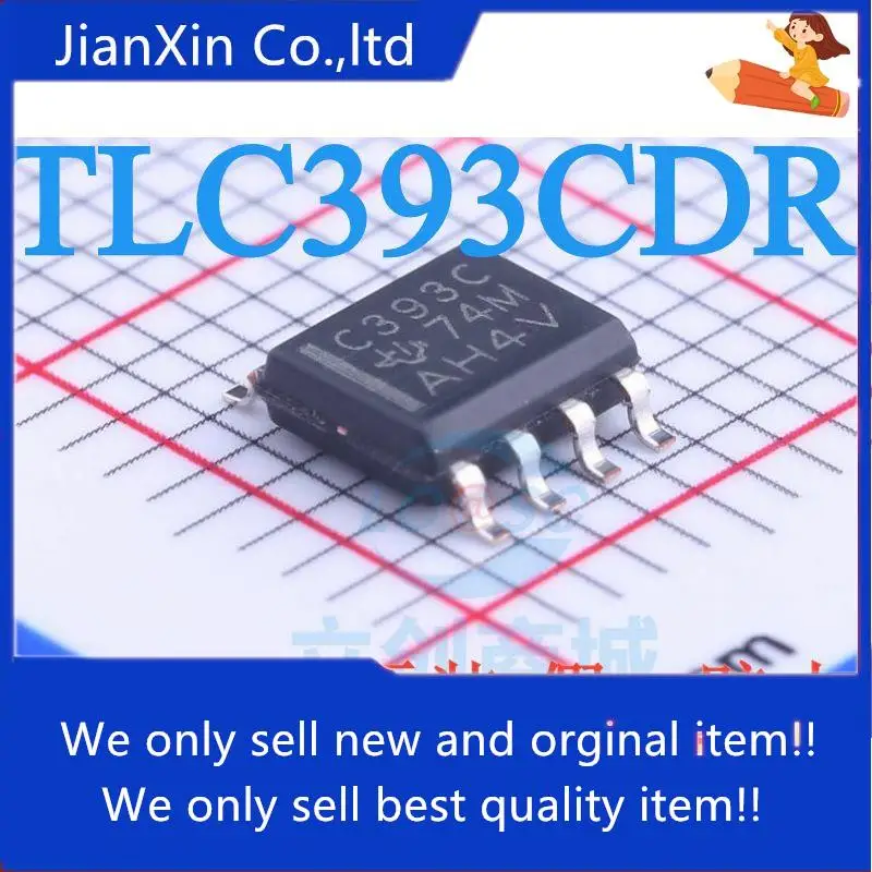 

10pcs 100% orginal new TLC393CDR SOP-8 3.9MM Comparator