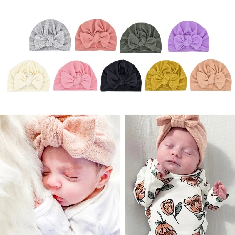 

Baby Knotted Indian Hat Bandana Turban Headband Soft Cotton Beanie Headwrap Headdress Hair Accessories for Newborn