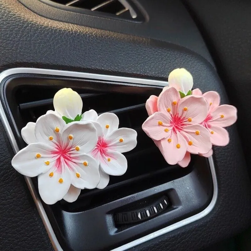 

Peach Blossom Car Perfume Aromatherapy Car Vents Decorative Car Flowers Diffuser Stone Pendant Female Car Perfume Diffuser