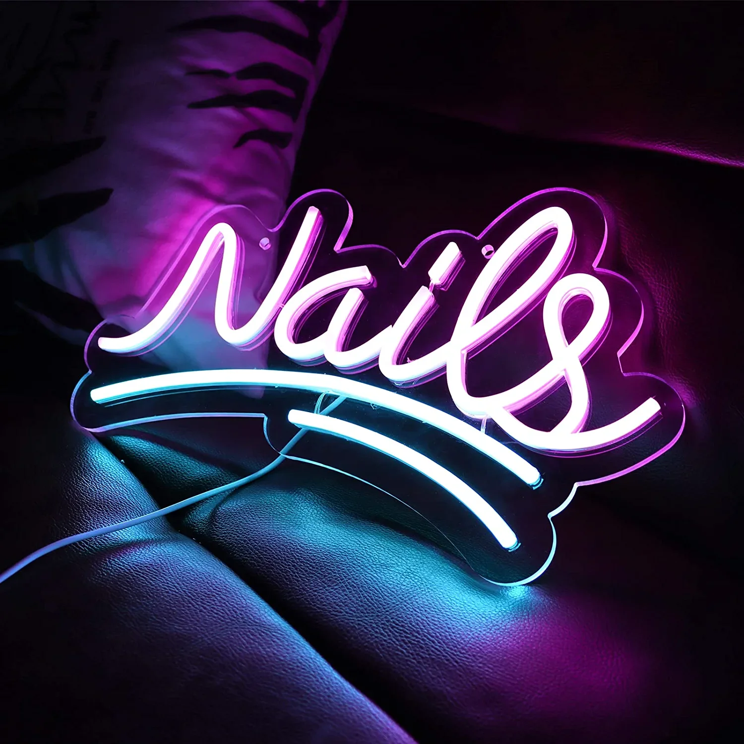 

Nails Neon Signs for Wall Decor Neon Lights for Bedroom LED Signs Suitable for Nail Salon Office Man Cave Beer Bar Pub