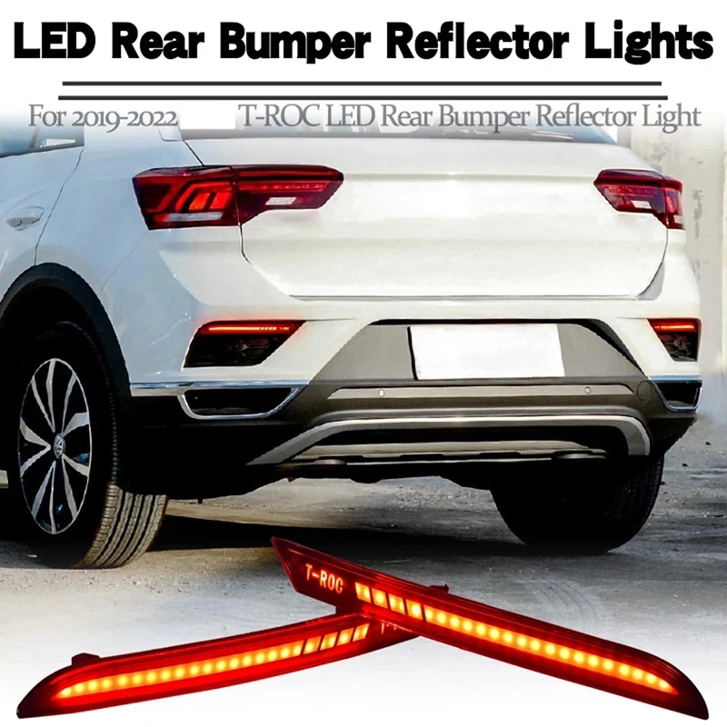 

Автомобильный светодиодный задний бампер, динамический сигнал поворота, светильник п светильник для Volkswagen T-Roc T Roc 2018-2022