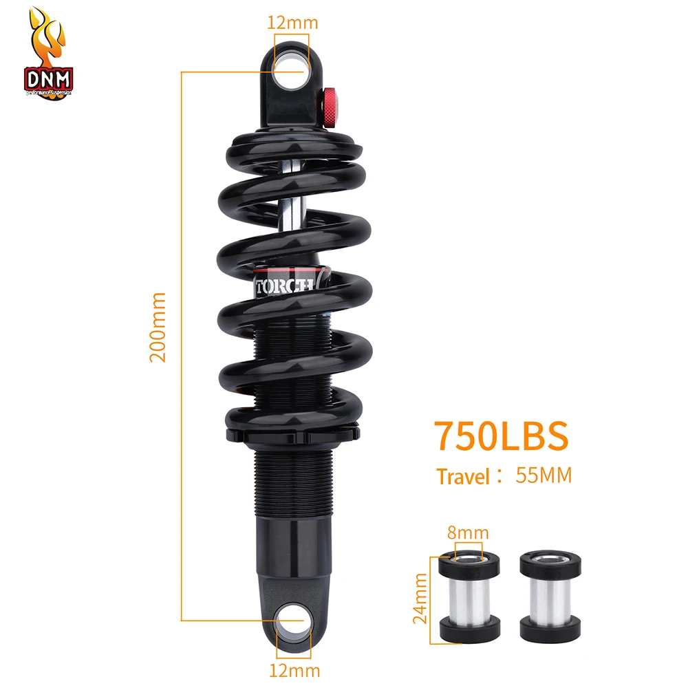 

DNM DV-22AR Hydraulic Spring Mountain Bike Rear Shock Absorber Damping Adjustment 750LBS 190mm 200mm Bicycle Accessories