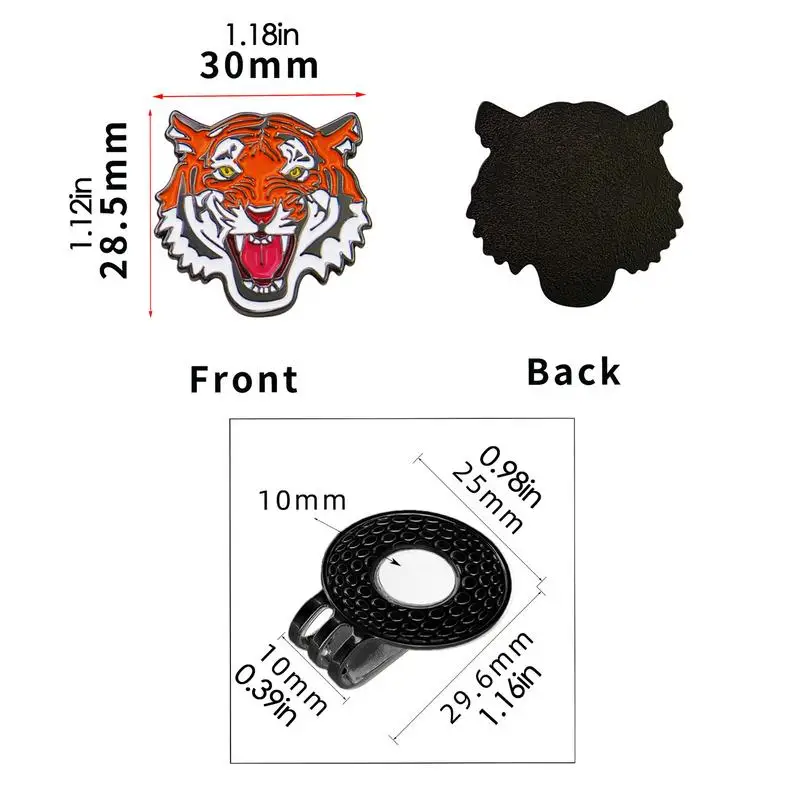 Маркер для мяча гольфа зажим шляпы маркер с тигровым дизайном магнитный