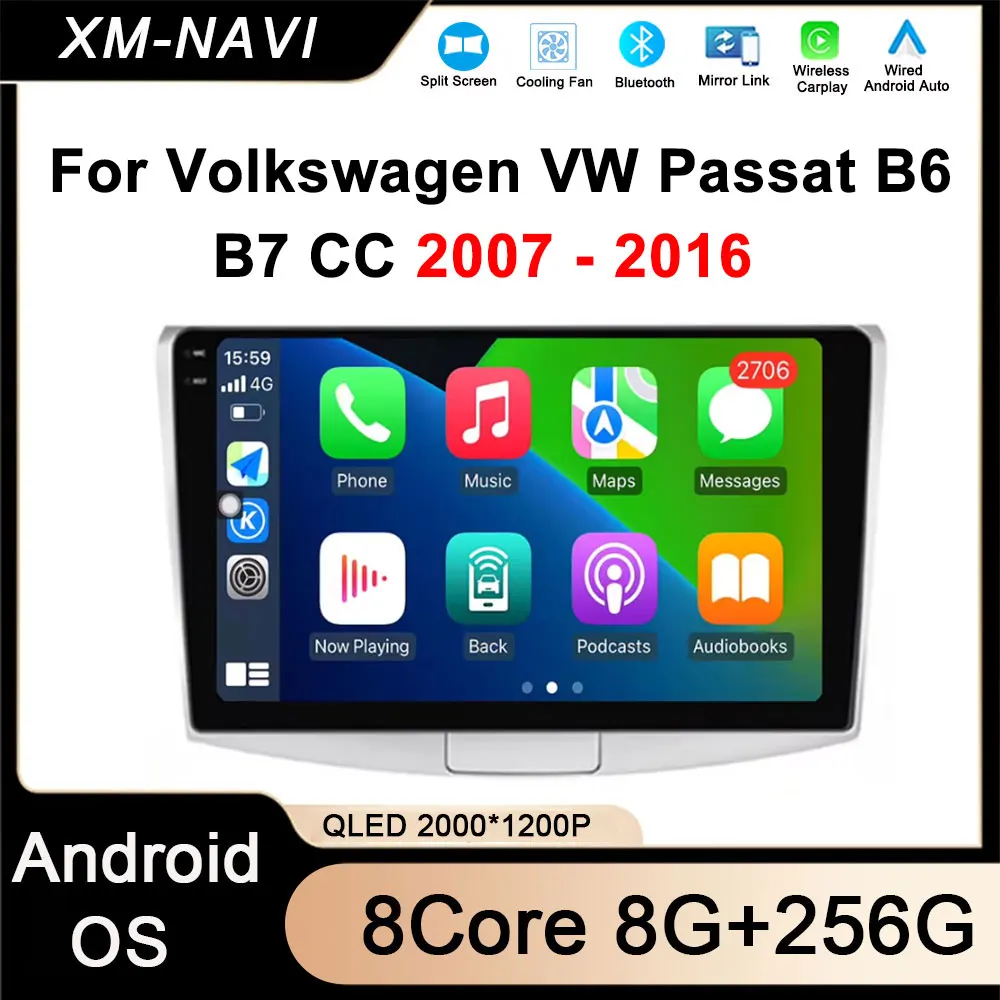 Автомобильный радиоприемник на Android для Volkswagen VW Passat B6 B7 CC 2007 - 2016 Carplay