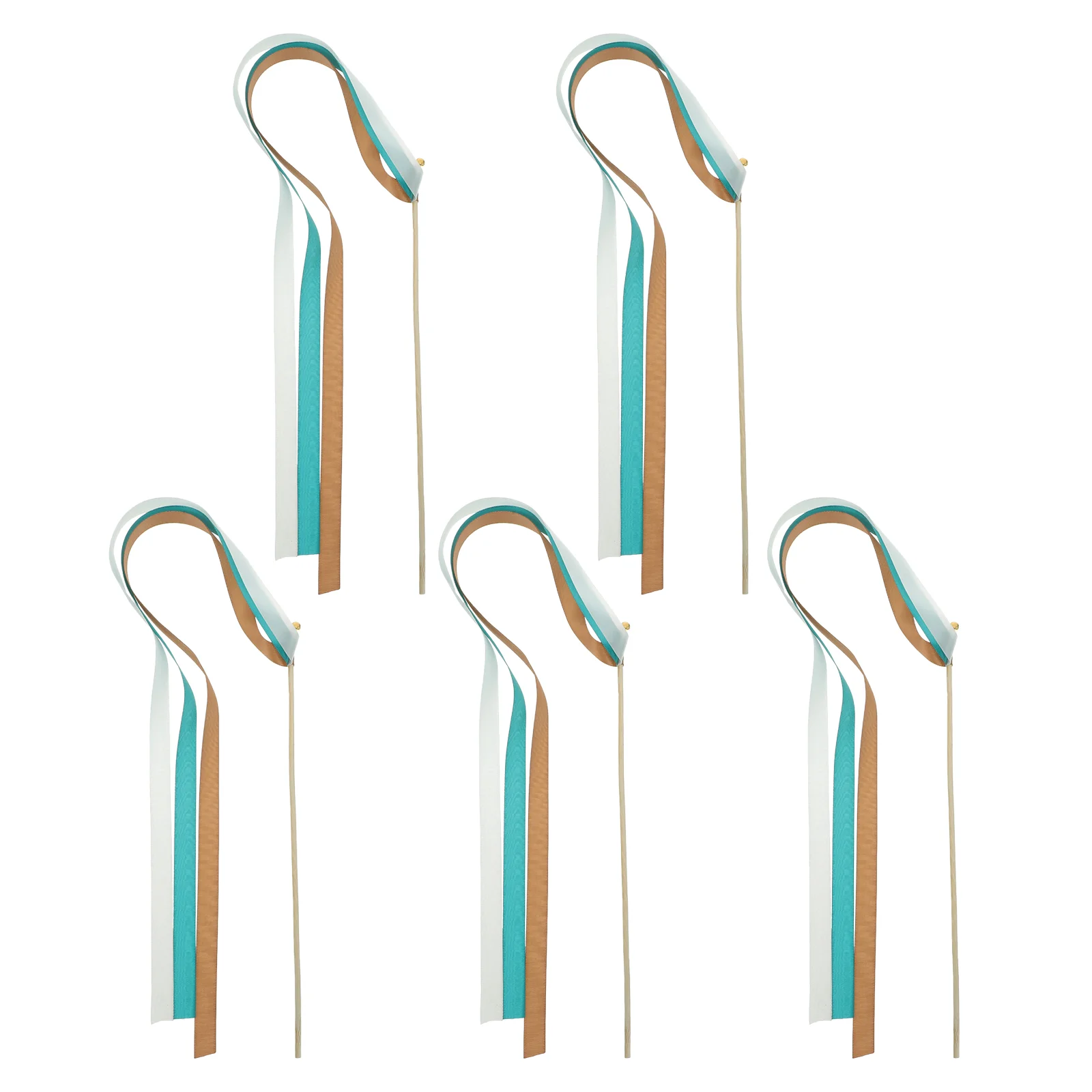 

5pcs Wedding Wands Creative Colorful Ribbon Stick Wands Fairy Stick Wand Streamers for Party Festival Wedding