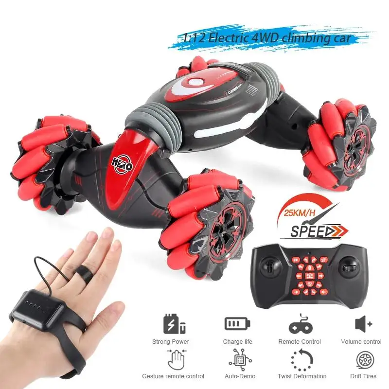 

Gesture Sensor Remote Control Twisting Car Watch Remote Control Car Light Music Drift Off-road Toy Car Stunt Deformation Car