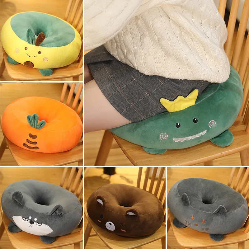 

New Cartoon Plush Futon Cushion Thickened Round Floor Cushion Student Cute Floor Tatami Cushion Decorative Pillows for Sofa