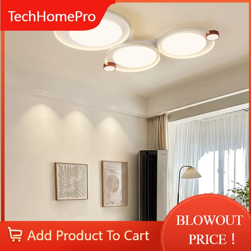 Фото Потолочный светильник TechHPLiving Room Round Combination Large, геометрический светодиодный светильник для спальни, прихожей, кухни, внутреннего освещения. №1