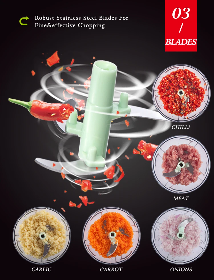 Ручной кухонный измельчитель с 3 лезвиями и блендером овощерезка слайсер