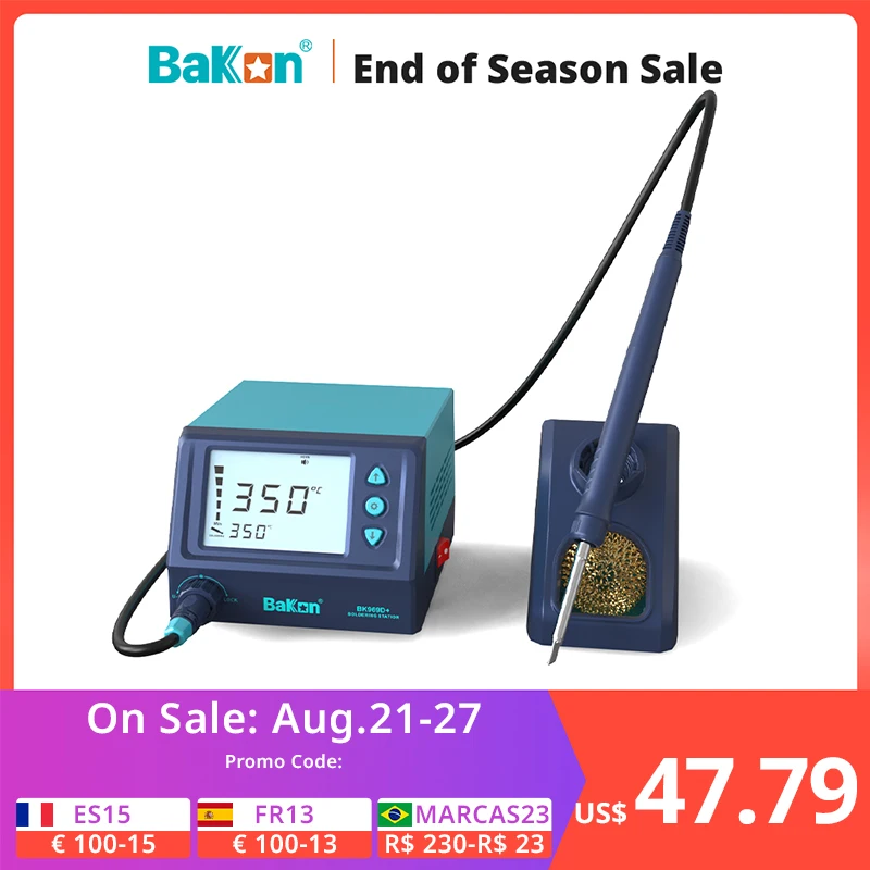 Bakon BK969D + паяльная станция t12 с нагревательным сердечником, автоматический режим сна 75 Вт, профессиональный сварочный аппарат 110 В 220 В, инструменты для ремонта телефонов