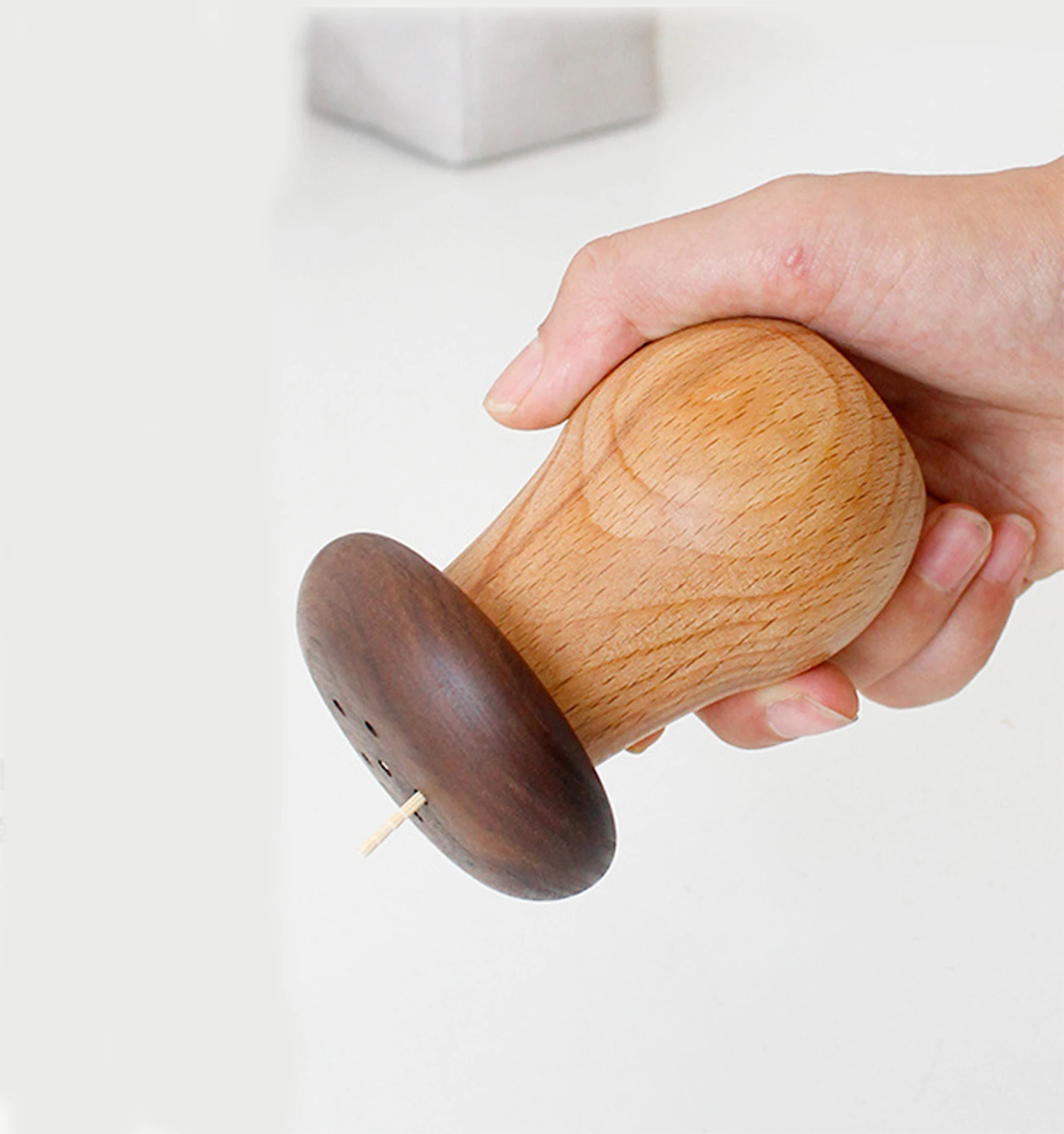 Грибовидный контейнер для зубочисток Искусственный деревянный кухни |