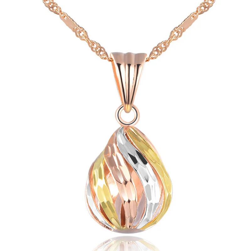 

Elegant 18K Multi-Tone Real Genuine Solid Gold Charm Pendant Au750 Lucky Beads For Women Girls Fine Engagement Jewelry Gift