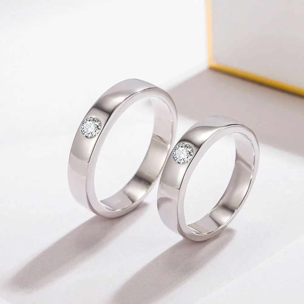 Модные парные кольца из стерлингового серебра 925 пробы для женщин и мужчин кольцо