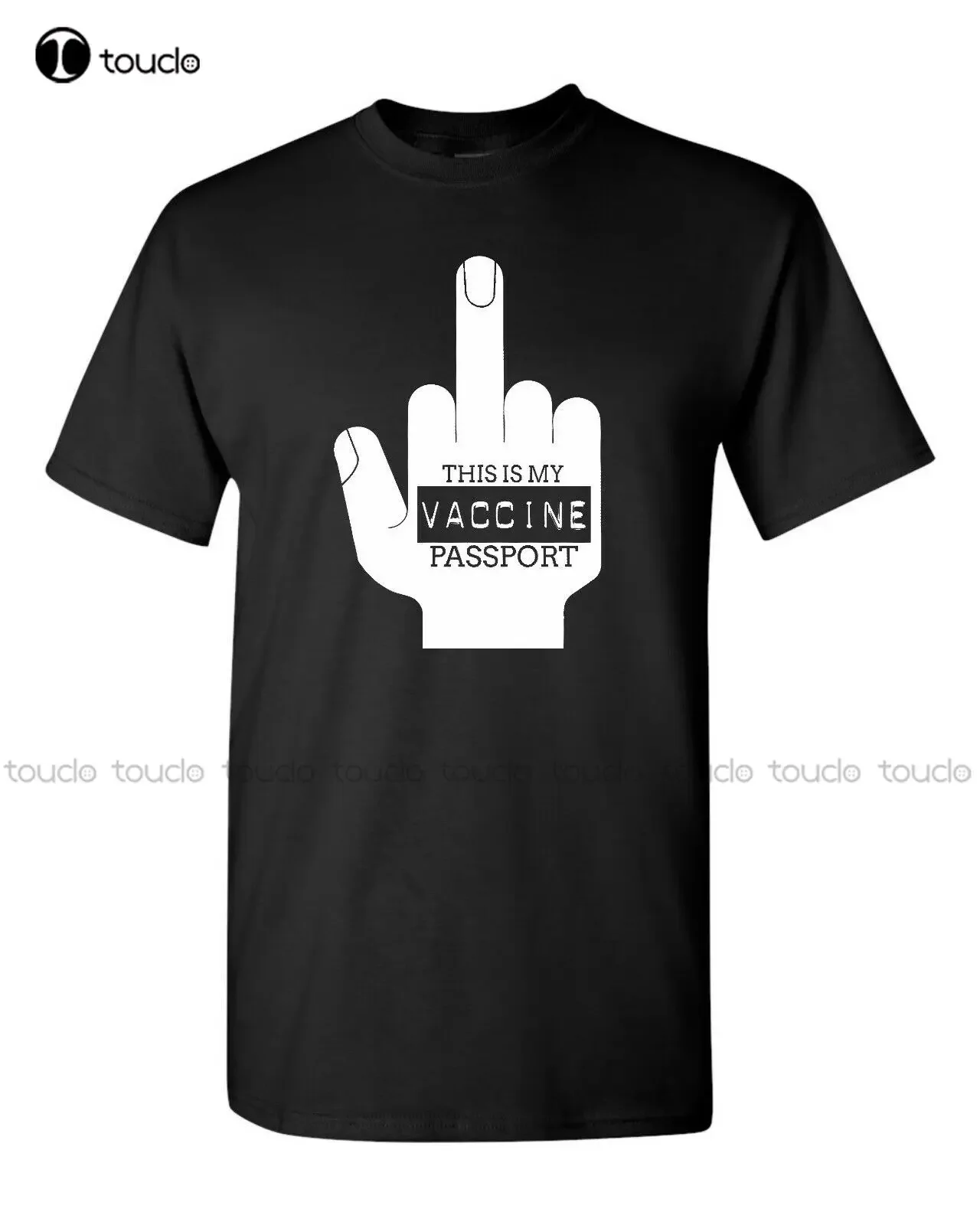 Фото Новая футболка унисекс This Is My Vaccine Passport со средним пальцем Salute Hand 041, хлопковая футболка №1