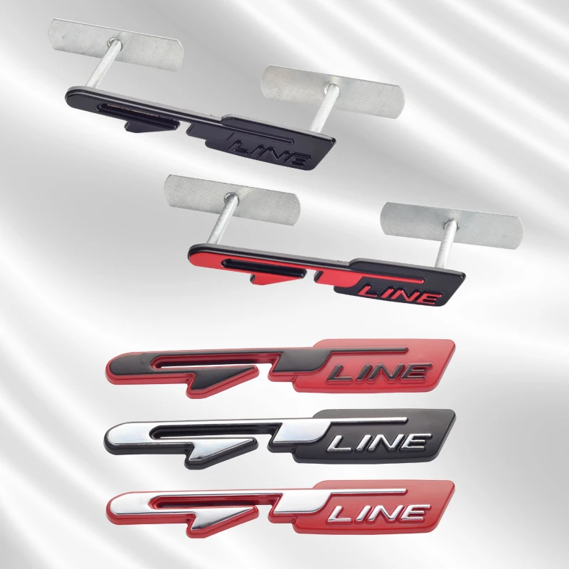 Металлический 3D значок GT LINE решетки передняя эмблема наклейка на корпус