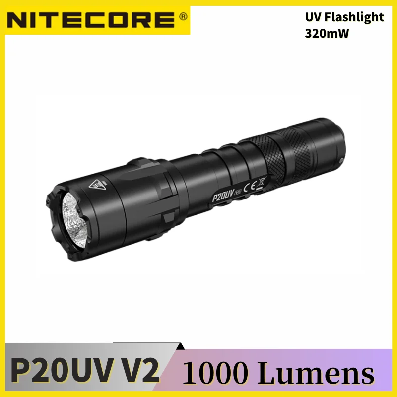NITECORE P20UV V2 Tactical Flashlight 1000 Lumens18650 Led Ultraviolet Flashlight Outdoor Camping Torch Light Lantern Spotlight