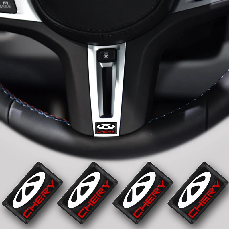 

10pcs Car 3D Small Badge Steering Wheel Sticker For Chery Tiggo 2 3 4 7 8 Pro T3 3X IQ A3 Amulet QQ Fulwin Arrizo Car Styling