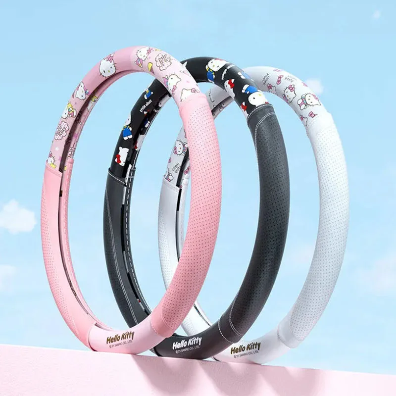 Sanrios Kawaii HelloKitty автомобильный чехол на руль мультяшная кожа четыре сезона ручку
