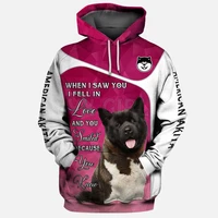 americam akita when i saw you i fell in 3d printed hoodies unisex pullovers funny dog hoodie casual street tracksuit