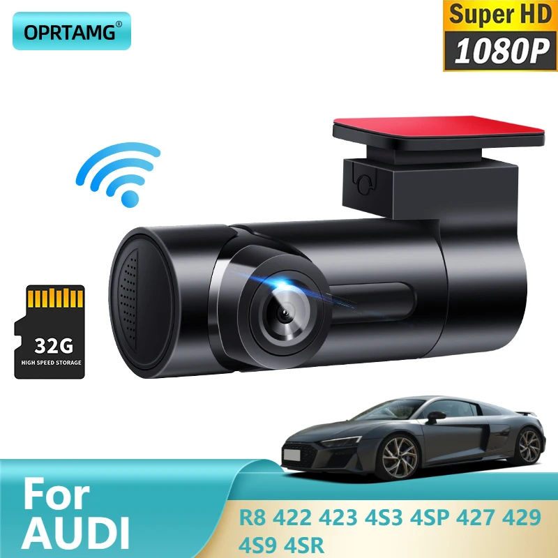 

OPRTAMG Dashcam 3 Cameras Lens 4.0 Inch 1080P For AUDI R8 422 423 4S3 4SP 427 429 4S9 4SR 1994 1995 1996 1997 1998 1999-2022