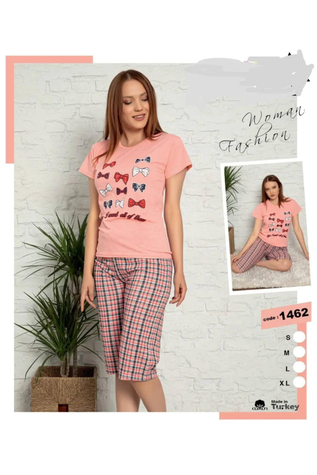 Cotton Short Sleeve Capri Pajamas Set stylish design is designed for use in many places