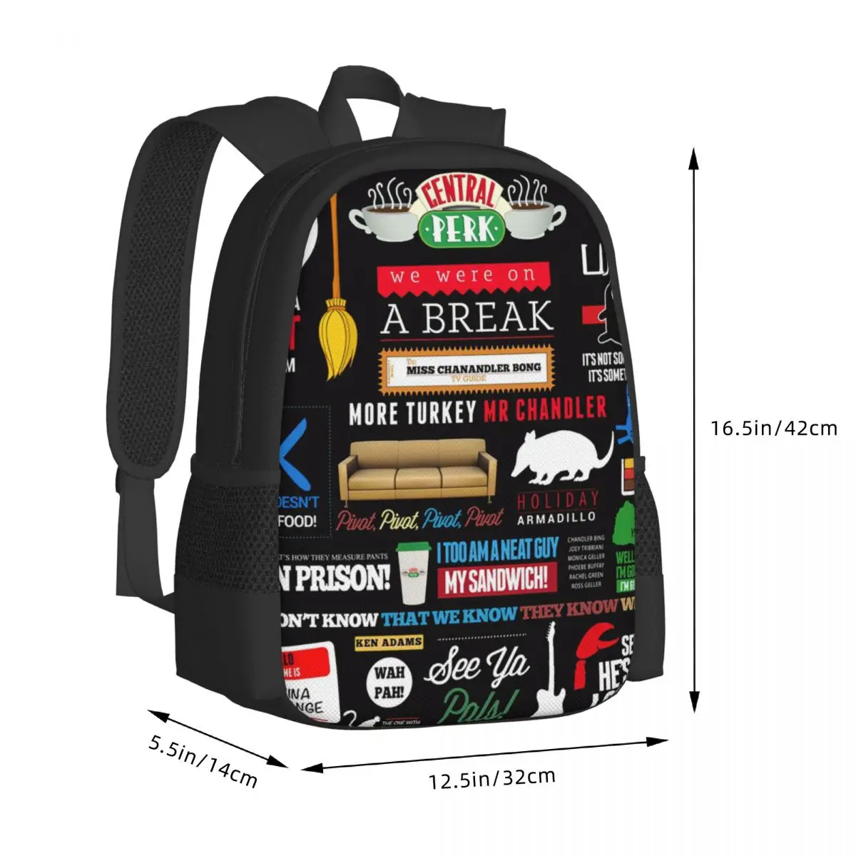 Friends Tv Show Backpack for Girls Boys Travel RucksackBackpacks for Teenage school bag