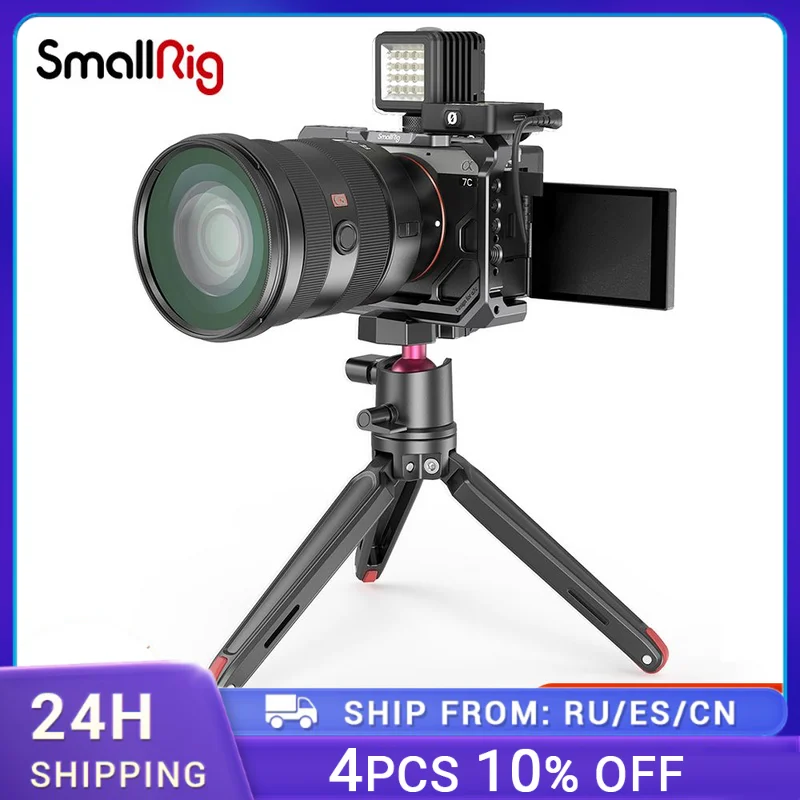 

SmallRig Formfitting Full DSLR A7C Camera Cage for Sony A7C Cage Rig With Microphone LED Fill Light Extension Portable Rig 3081