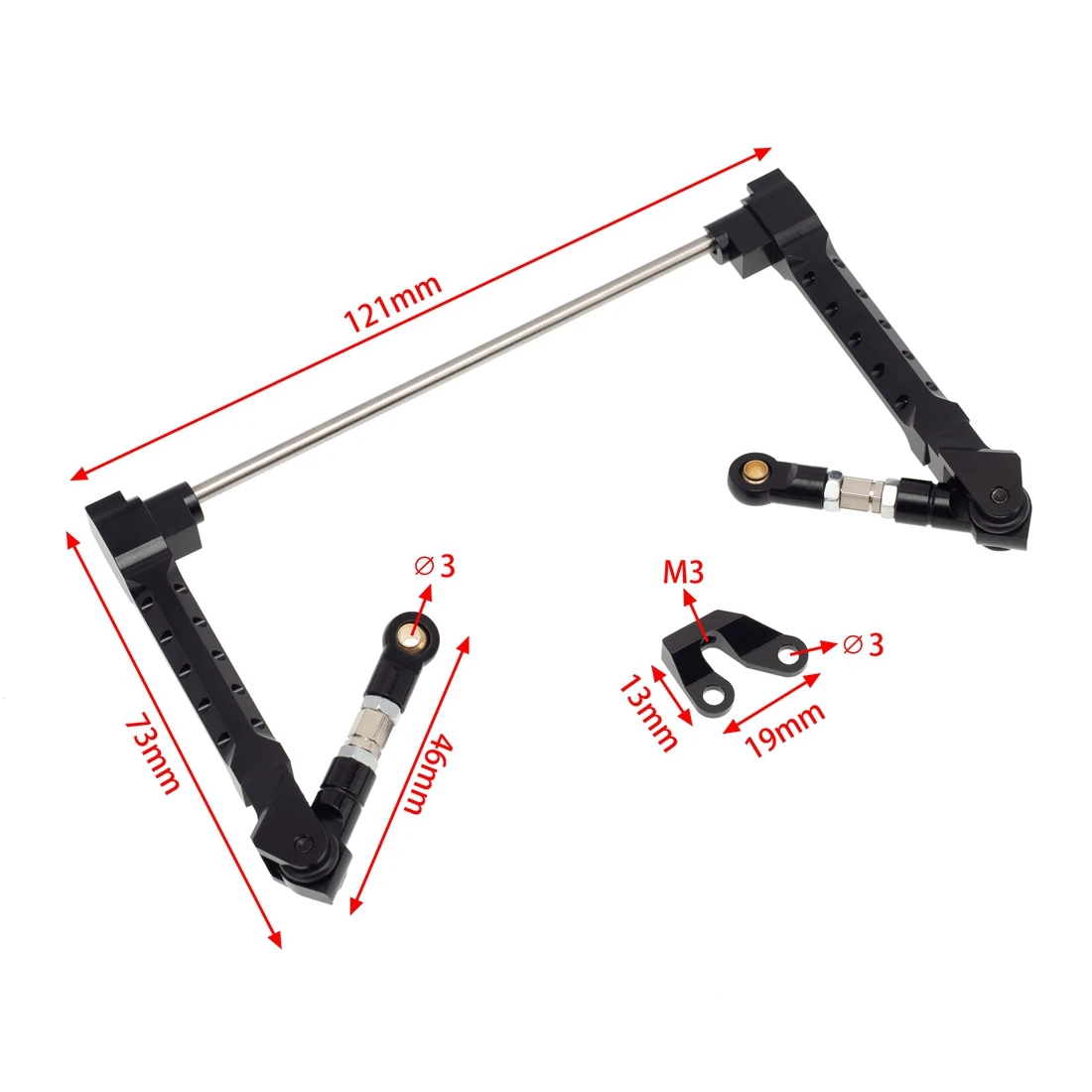 Металлический анти-наклонный стержень Sway Bar для Axial RR10 90048 90053 YETI 90025 90026 90050 Wraith 90018