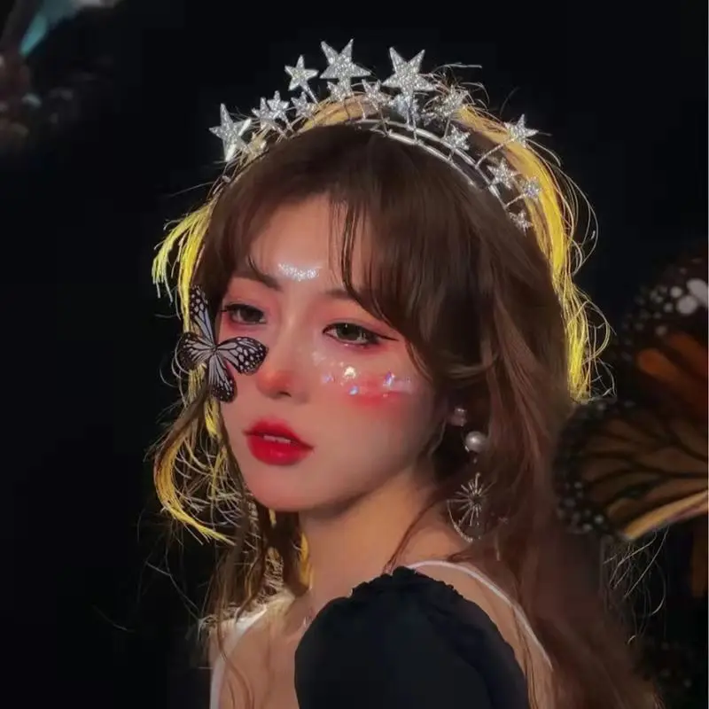 

Crystal Star Headband Wedding Bridal Rhinestones Crown Headband Party Headdress Headpiece Women Girl Hair Jewelry Accessories