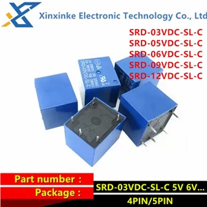 Relays 4PIN 5PIN SRD-03VDC-SL-C SRD-05VDC-SL-A SRD-06VDC-SL-C SRD-09VDC-SL-C SRD-12VDC-SL-C 3V 5V 6V 9V 12V 24V 48V 10A 250VAC