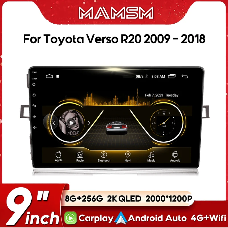 7862 Carplay для Toyota Verso R20 2009-2018 Android Auto Мультимедийный видеоплеер Авторадио