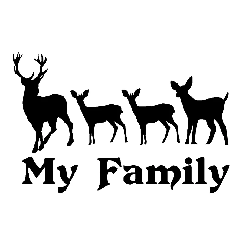 

12*7.9cm My Family Deer Car Sticker Animal Decal Vinyl Decoration Funny JDM Drift car stickers and decals funny