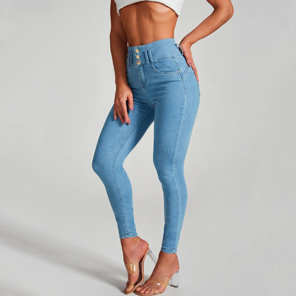 

Meqeiss Women Butt Lifting Jeans Fashion Women Clothing Gym High Elastic Leisure Leggings Fitness Shaping Push Up Ladies Pants