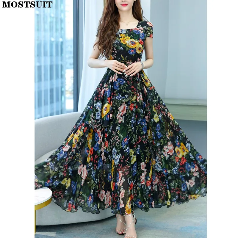 

Женское винтажное плиссированное платье, элегантное платье с цветочным принтом, коротким рукавом, круглым вырезом и поясом, лето 2022